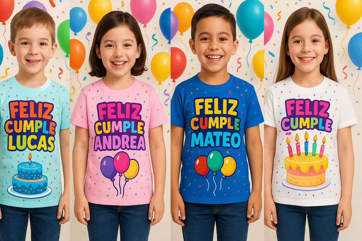 Playeras infantiles para cumpleaños